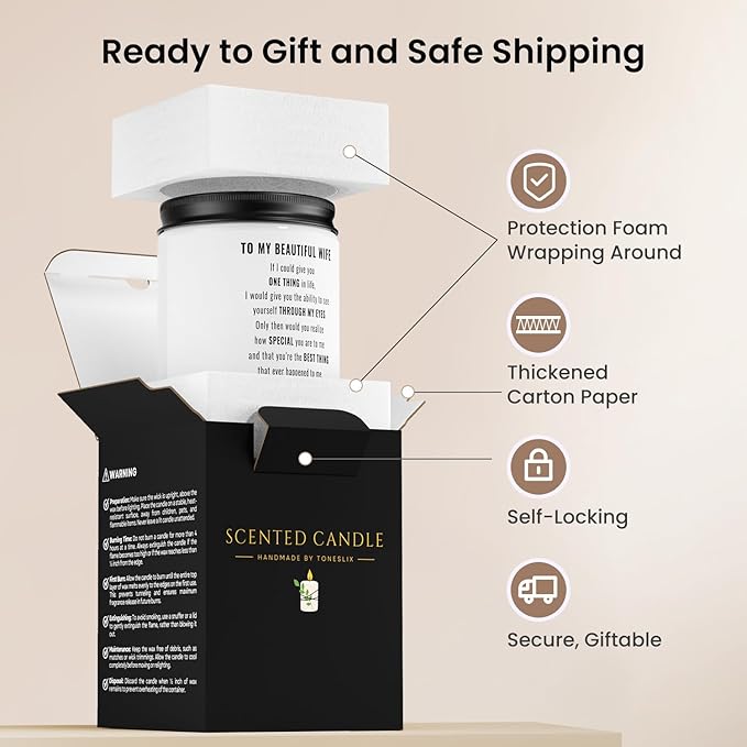 Gifts for Wife, Anniversary, Birthday Day Gifts for Wife from Husband, Mother's Day, Romantic Valentine's Gift, Just BecauseGifts for Her, Christmas, to My Wife Scented Candle