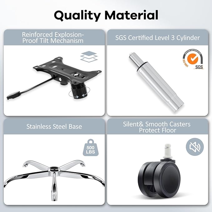 Office Chair,Ergonomic Desk Chair with Adjustable Lumbar Support, Mesh High Back Computer Chair with Flip-up Armrests,Rocking Tilt Rolling Swivel Executive Chair for Home Office Black