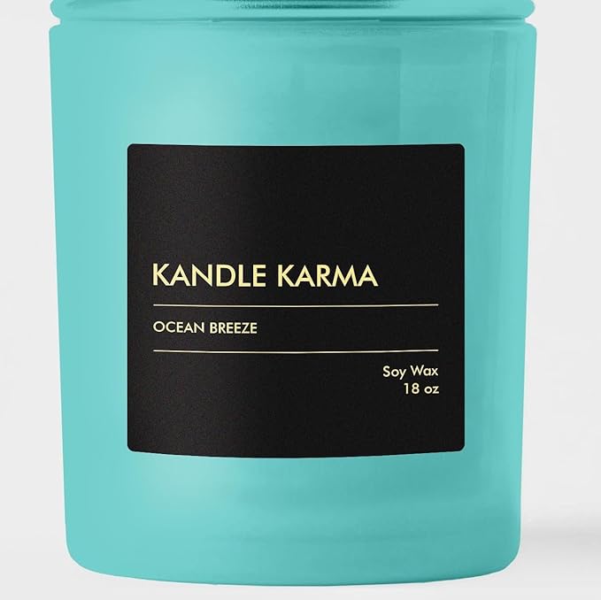 Luxury Soy Wax Candle, Scented Candle Jar Gifts for Women, Non-Toxic, Highly Scented & Long Lasting Up to 40 Hours Burning Time, Natural Large Aromatherapy Bathroom Candles: Ocean Breeze (18 Oz)