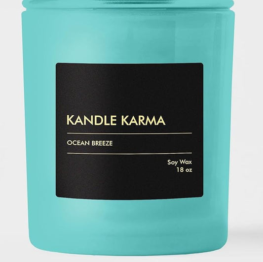 Luxury Soy Wax Candle, Scented Candle Jar Gifts for Women, Non-Toxic, Highly Scented & Long Lasting Up to 40 Hours Burning Time, Natural Large Aromatherapy Bathroom Candles: Ocean Breeze (18 Oz)