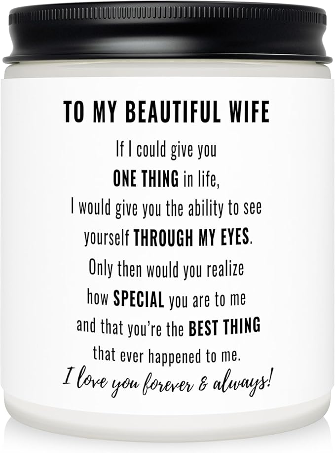 Gifts for Wife, Anniversary, Birthday Day Gifts for Wife from Husband, Mother's Day, Romantic Valentine's Gift, Just BecauseGifts for Her, Christmas, to My Wife Scented Candle