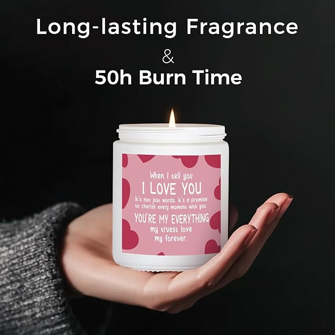 MOASITN I Love You Candle Candles for Her Him, Romantic Valentines Day, Anniversary, Birthday, Christmas for Wife, Girlfriend, Boyfriend, Husband, Natural Soy Wax Scented Candles