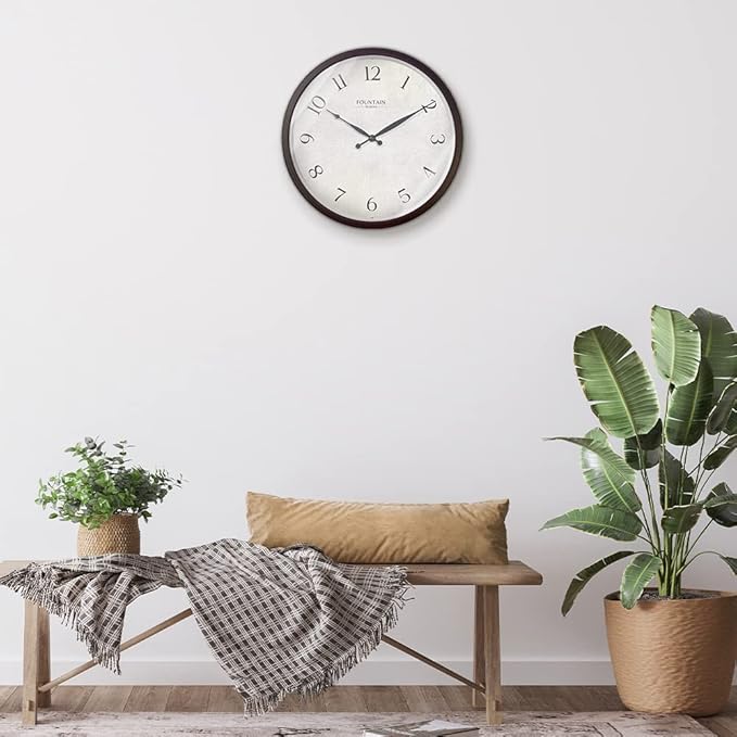12 Inch Modern Farmhouse Wall Clock, No Ticking Silent Clock, Vintage Oil Rubbed Bronze Black