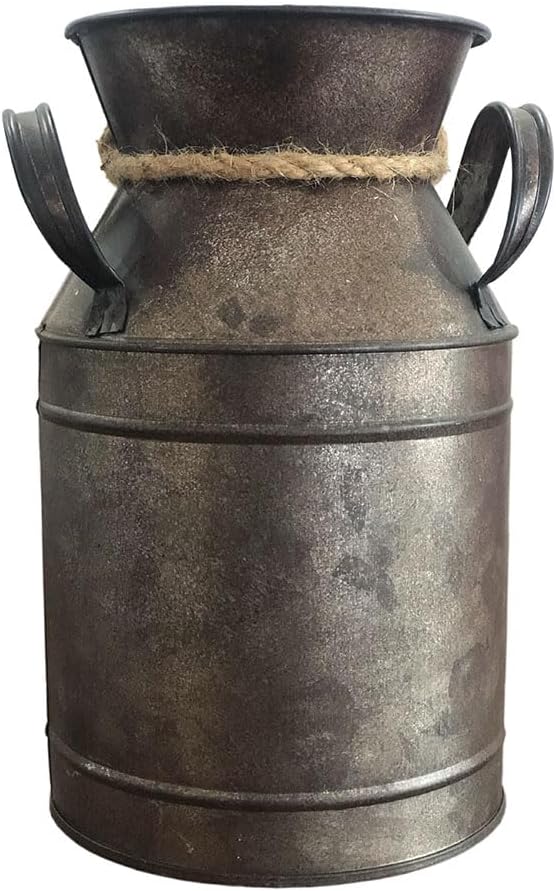 Vintage Rustic Antique Decorative Flower Vase Milk Tin Can for Centerpieces, Home Decor or Gift