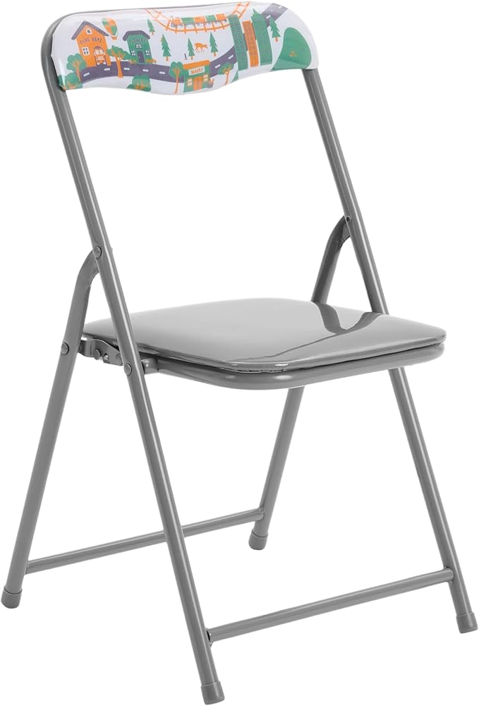Flash Furniture Mindy Kids 5-Piece Folding Square Table and Chairs Set for Daycare and Classrooms, Children's Activity Table and Chairs Set, Printed