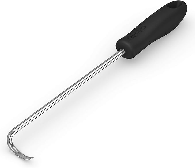 Cave Tools Food Flipper and Meat Hook for Grilling, Flipping, and Turning Vegetables and Meats BBQ Grill and Smoker Accessories, Right-Handed, 12-inch