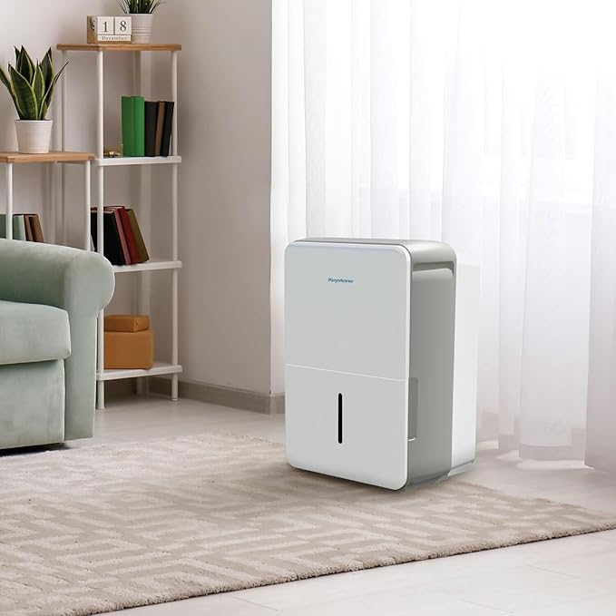 Keystone Energy Star 50-Pint Portable Dehumidifier, 115V, Extra Large Rooms up to 4,500 Sq.Ft. with Built-in Pump, Quiet Home Dehumidifier and Moisture Absorber