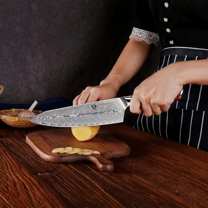 WILDMOK Damascus Chef Knife, 8 Inch Professional chef's knives, Japanese Ultra Sharp Kitchen Knife Full Tang G10 Handle, Japanese damascus knife Including Gift Box