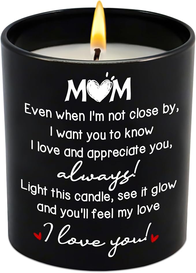 Gifts for Mom from Daughter Son - Long Lasting Vanilla Lavender Scented Candle 10 oz - Long Distance Christmas Birthday Gifts for Mom, Mother in Law, Mama, Grandma, Candle for Women