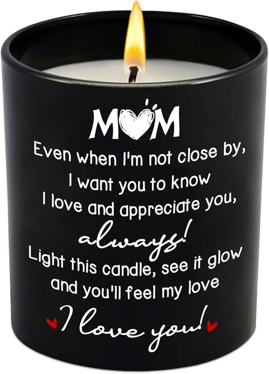 Gifts for Mom from Daughter Son - Long Lasting Vanilla Lavender Scented Candle 10 oz - Long Distance Christmas Birthday Gifts for Mom, Mother in Law, Mama, Grandma, Candle for Women