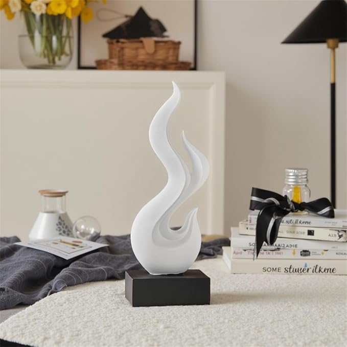 AWNR Abstract Art Deco Decor Statues for Home,Shelves,Table,Living Room, Dining Room,Modern Sculpture Decoraciones of Homes for Sale (White)