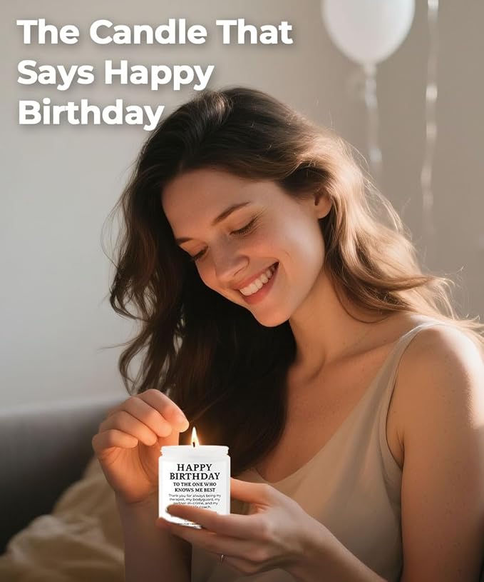 Birthday Gifts for Women – Funny 7oz Lavender Candle, Best Friend Birthday Gifts for Women Unique, Thoughtful Gift for BFF, Soul Sister, Coworker, or Classmate, White
