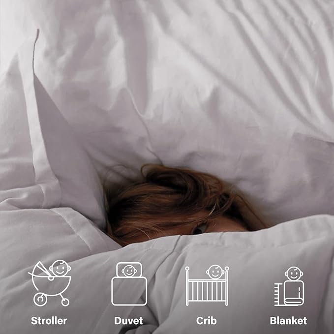 zzlamb Kids Toddler Comforter Crib Blanket, Warm Baby Down Quilt Crib Comforter Small Duvet Insert, Lightweight Soft Noiseless Cotton-Blended Shell Down Proof Machine Washable, Misty 45x60in