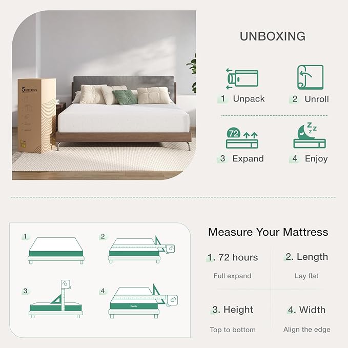 Novilla King Mattress, 14 Inch King Size Memory Foam Mattress with Comfort Foam for Pressure Relief & Cool Fresh Sleep,Removable Washable Cover,Memory Foam Mattresses in a Box