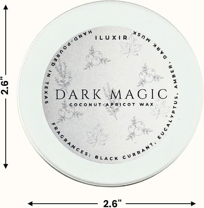 Eucalyptus, Amber & Dark Musk – Bold Cologne-Inspired Aroma with – Dark Magic Scented Candle Hand-Poured, Phthalate-Free Coconut-Apricot Wax for Home & Relaxation (2oz, Pack of 4)