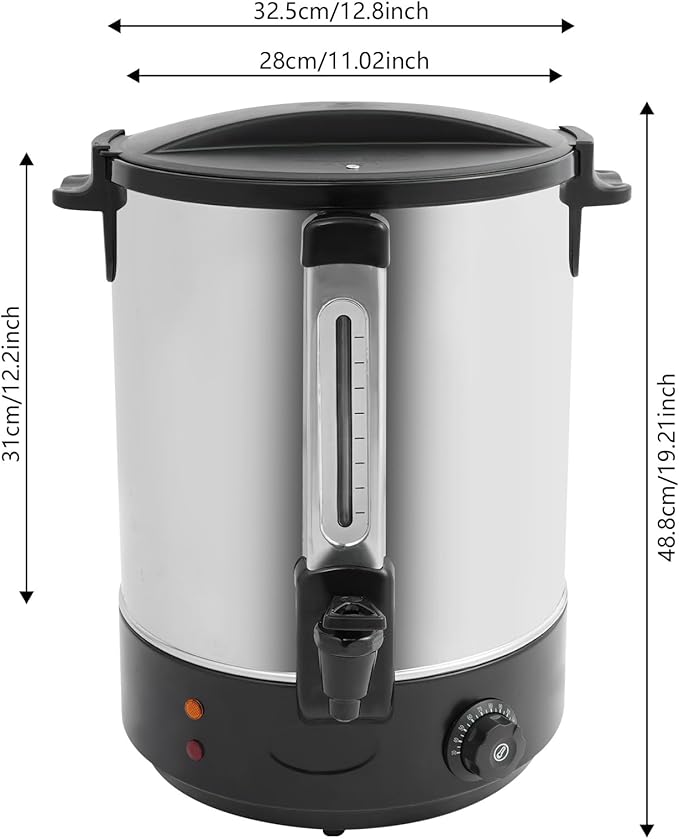 Electric Hot Water Dispenser 240 Cups Commercial Coffee Percolator & Beverage Dispenser w/Temperature Control, Stainless Steel Coffee Urn for Coffee & Tea