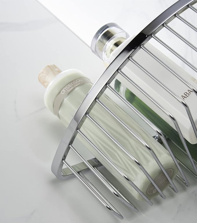 Corner Shower Caddy Organizer, SUS304 Stainless Steel Heavy Duty Rust-Proof Shelf Organizer, Wall Mounted Storage Rack for Bathroom, Brushed Chrome