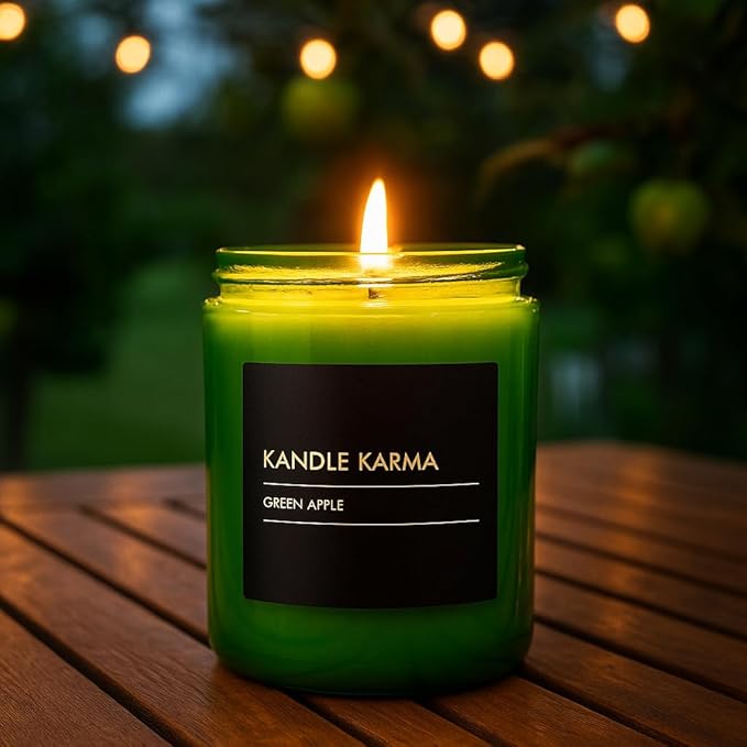 Luxury Soy Wax Candle, Scented Candle Jar Gifts for Women, Non-Toxic, Highly Scented & Long Lasting Up to 40 Hours Burning Time, Natural Large Aromatherapy Bathroom Candles: Green Apple (18 Oz)
