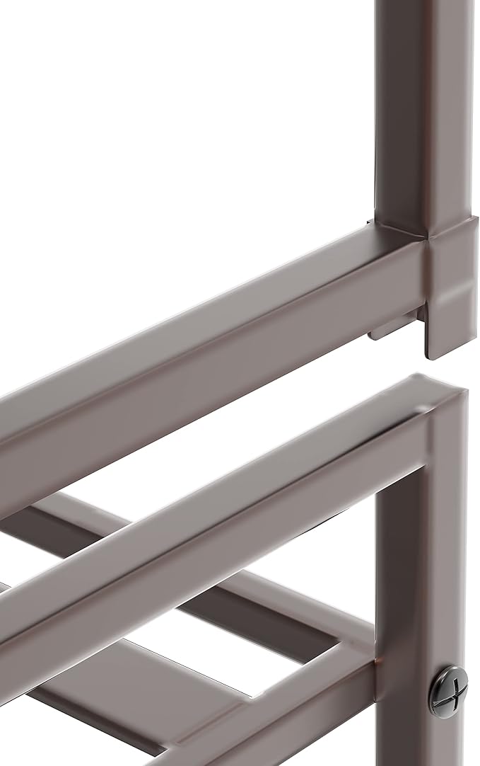 SIMPLE HOUSEWARE 3-Tier Stackable Metal Panel Shoes Rack, Bronze