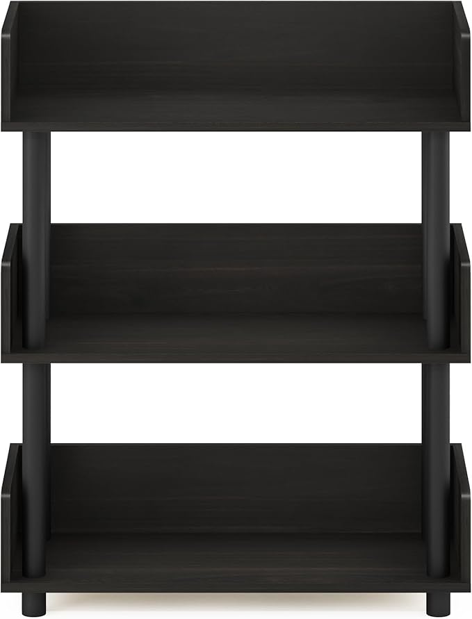 Furinno Turn-N-Tube 3-Tier Freestanding Multipurposes Display Rack, Bookshelf, Espresso