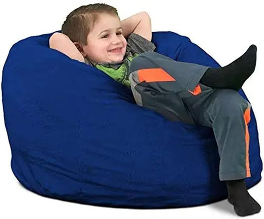ULTIMATE SACK Kids Bean Bag Chair, Oversize Bean Bag Chair for Adults, Comfy Chair Bean Bag Couch Lounge Sofa Loveseat Furniture | Electric Blue Suede