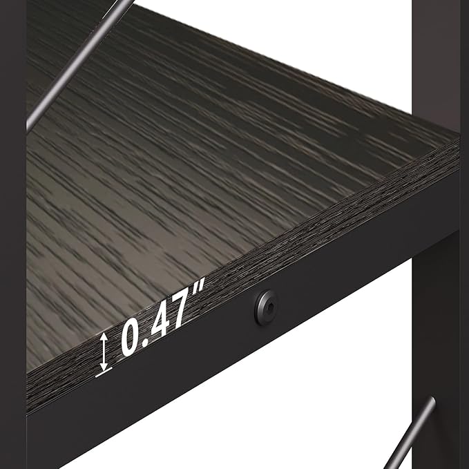 Corner Bookshelves and Bookcases Industrial Corner Etagere Bookcase L Shaped Shelf 6 Tiers with Metal Frame for Living Room Home Office