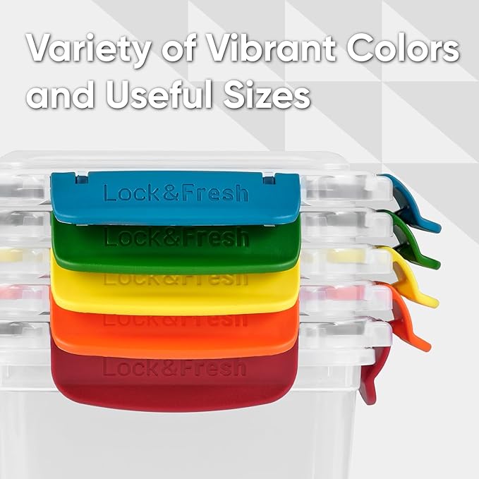 Superio Sealed Food Container, Large Meal Prep Container, 4 Quart, 16 Cups, 128 Oz, Lunch Prep Containers, Food Bowl with Latches- Clear Bin with Leakproof Lid, BPA Free