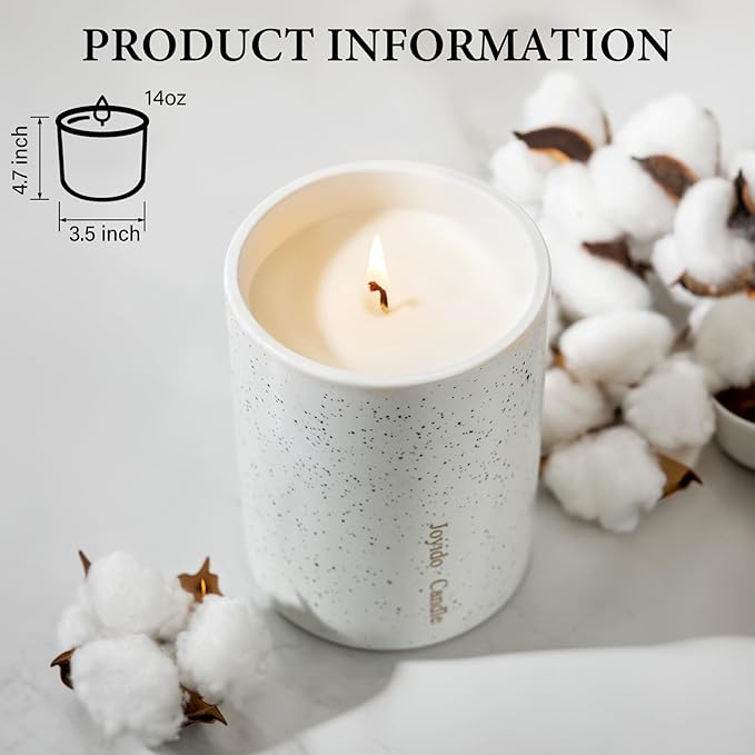 14OZ Oud & Sandalwood Scented Candle - Aromatherapy Candles with Lid - Soy Candles for Home Scented - Luxury Ceramic Jar Candles for Bedroom Kitchen Home Decor, Housewarming Party