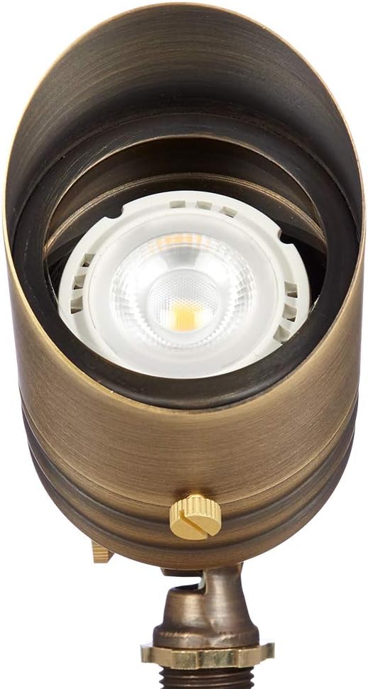 VOLT Fat Boy 12V Brass Outdoor Spotlight (Bronze) for Low Voltage Landscape Lighting of Yard, Lawn, Garden, Patio, Trees & House