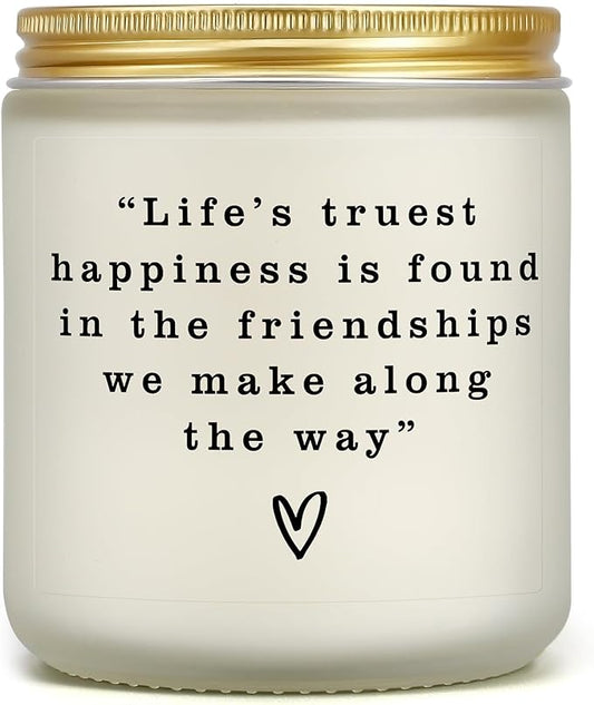 Friendship Gifts for Women - Friends Themed Gift for Friends, BFF, Bestie, Coworkers, Sister, Friendship Candle for Birthday Christmas Anniversary, Going Away Present for Women Friends, Work Bestie