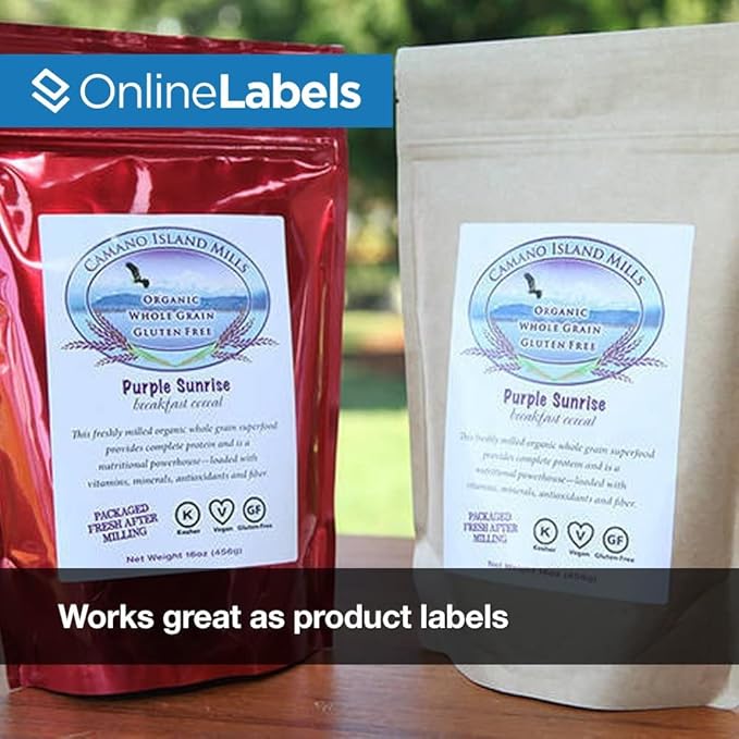 4 x 5 Rectangle Mailing Labels - Permanent, White Matte - Shipping, Wine, Product - Pack of 400 Labels - 100 Sheets - Inkjet/Laser Printers - Online Labels