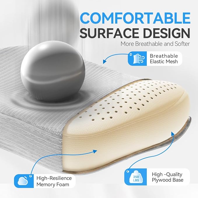 Ergonomic Office Chair with Headrest 3D, Mesh Office Desk Chair with Adjustable Lumbar Support, Computer Chair with Flip up Armrests, 350LBS Capacity - Design for Home/Offices - Grey