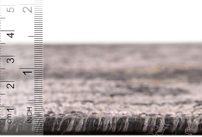 Unique Loom Outdoor Traditional Collection Area Rug - Valeria (2' x 5' Runner Charcoal/Natural)