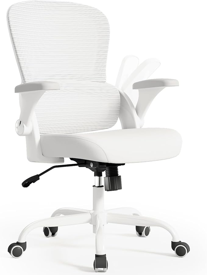 TRALT Office Chair - Ergonomic Office Chair with Back Support, Home Office Desk Chairs, Comfy Desk Chair, Computer Chair, 330lbs Wide Seat Big and Tall Office Chairs for Gamers(White)