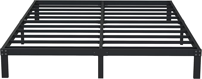 9 Inch King Bed Frame Heavy Duty Low Profile Metal Platform No Box Spring Needed Mattress Foundation, Easy to Assembly, Noise Free, Black
