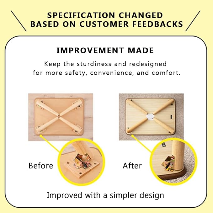 EMOOR Wood Folding Coffee Table Rectangle Medium (17.7"x31.5") Light Gray, Floor Sitting Low Table Small Space Minimalist Japanese Tatami Room