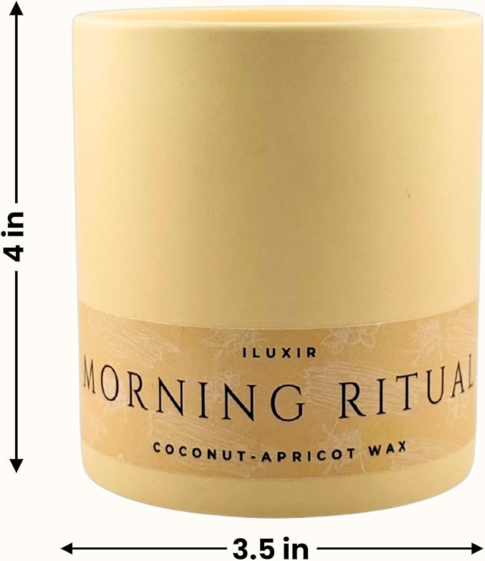 Morning Ritual Scented Candle – Palo Santo, Sandalwood & Earthy Moss – Luxury Soy Candle for Meditation, Relaxation & Yoga – Vegan, Phthalate-Free, Made in USA – 13 oz with Luxury Gift Box
