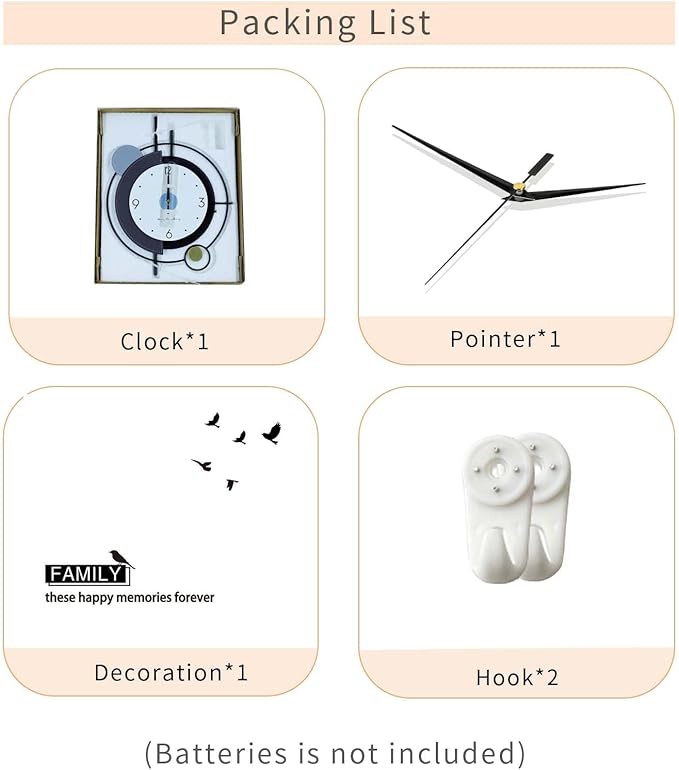 FLEBLE Modern Wall Clocks for Living Room Decor Large Pendulum Wall Clock Battery Operated Non-Ticking Silent for Kitchen,Bedroom,Office Metal Decorative Wall Clock for House Indoor 14 * 24 inch