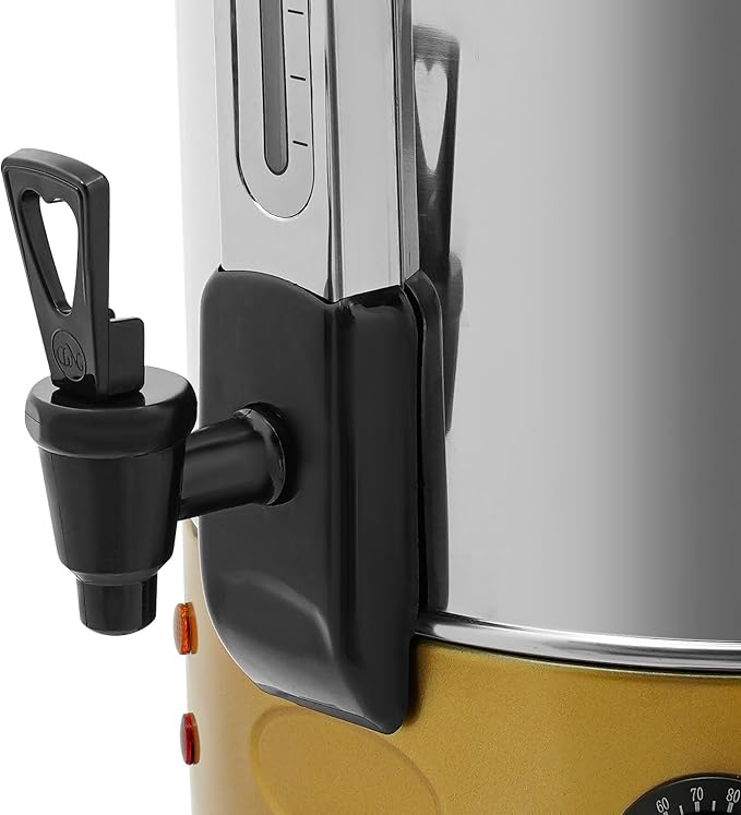 Electric Hot Water Dispenser 240 Cups Commercial Coffee Percolator & Beverage Dispenser w/Temperature Control, Stainless Steel Coffee Urn for Coffee & Tea