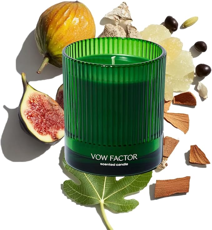 Vow Factor Luxury Scented Candle by Snif, Floral and Citrus Scent, 50+ Hours, 100% Cotton Fiber Wicks, Soy Wax Blend, Non-Toxic, Vegan, 8.5 oz