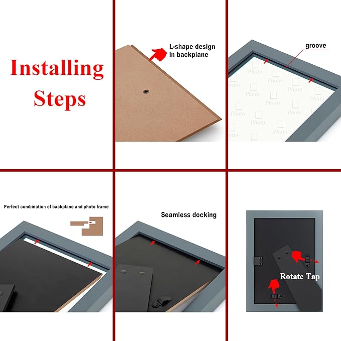 RPJC 5x7 inch Picture Frame Made of Solid Wood and High Definition Glass Display Pictures 4x6 with Mat or 5x7 Without Mat for Wall Mounting Photo Frame White