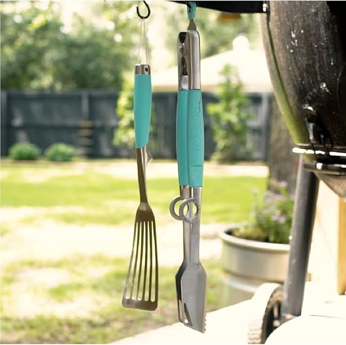 Toadfish BBQ Grill Accessories Set, 3-Piece Stainless Steel Grilling Tools with Aluminum Case, Grill Tongs, Grill Fork & Grill Spatula