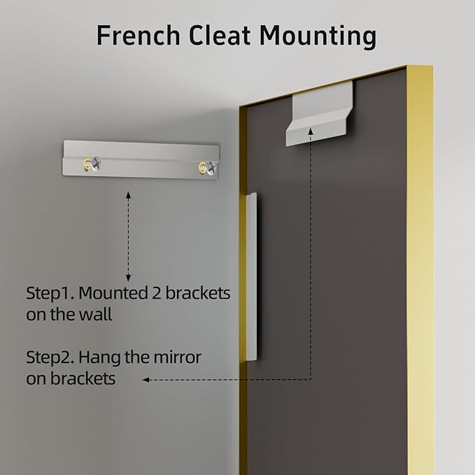 55x30 Inch Gold Bathroom Mirrors for Over Sink, Aluminum Metal Framed Mirror, Large Mirror,Wall-Mounted Rectangle Mirrors, Tempered Glass, High Definition, Horizontal/Vertical