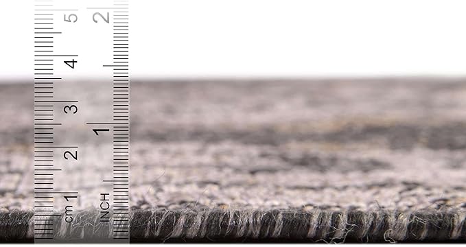 Unique Loom Outdoor Traditional Collection Area Rug - Valeria (5' 3" x 8' Rectangle, Charcoal/ Natural)