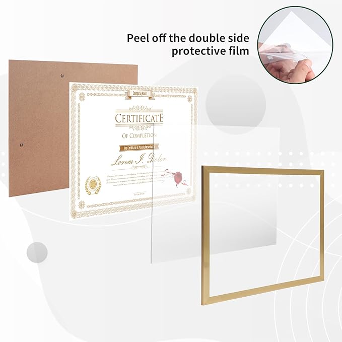 WIFTREY 16 Pack 8.5x11 Certificate Picture Frames, Multi 8.5 by 11 Photo Frame Bulk for Document Award, Wall Hanging or Tabletop Display, Gold