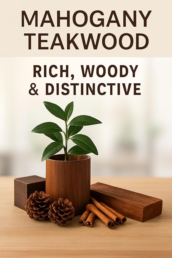 Teakwood Aromatherapy Candle 12 oz | 100% All-Natural Soy Wax & Essential Oil Infused | 60+ Hour Burn Time | Pet Safe + Smoke Odor Eliminating | Handmade in U.S.A. | Non-Toxic Candles