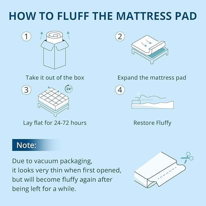 YUGYVOB Queen Mattress Topper Extra Thick, Cooling, and Breathable Mattress Pad 8-21" Deep Pocket Soft Down Alternative Fill