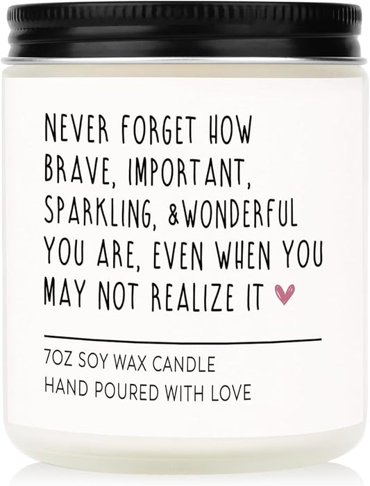Afterprints Scented Candles - Inspirational Gifts for Women, Birthday Gifts for Her, Encouragement/Get Well Soon/Cheer Up/Positive Gift for Friends, Coworker, Sister, Natural Soy Candle 7Oz