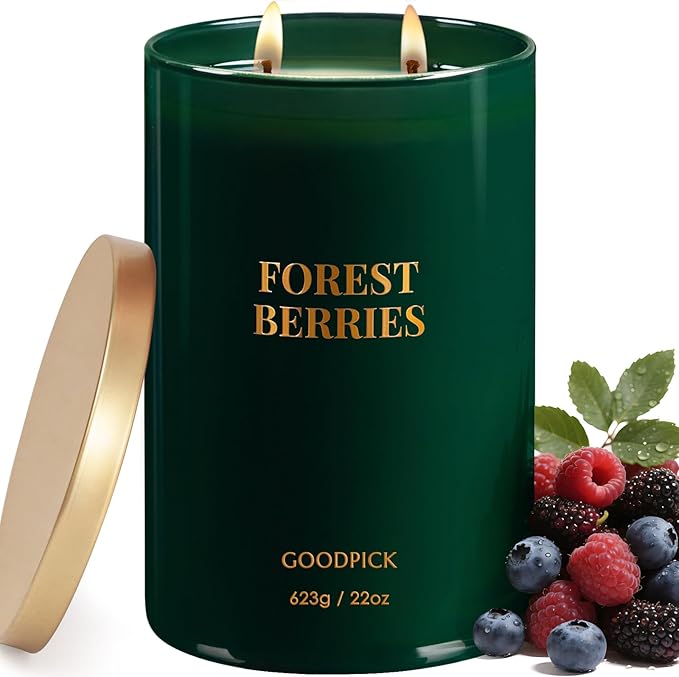 Goodpick Forest Berries Candles, Scented Candles for Home, 22oz Soy Wax, Long Lasting 120hrs, Juicy Fruity Uplifting Living Room Gift