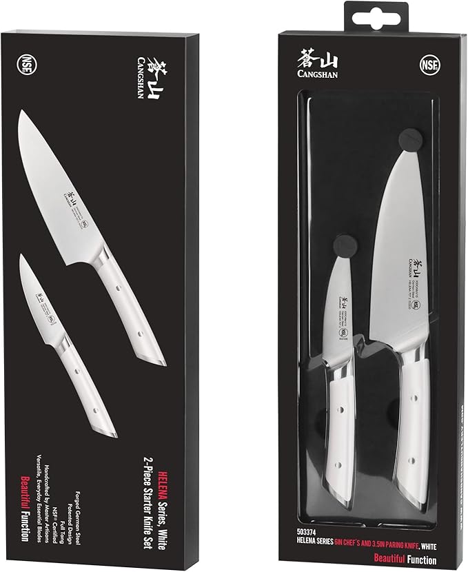 Cangshan HELENA Series German Steel Forged Starter Knife Set (White, 2-Piece)